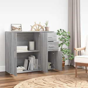 Sideboard Grey Sonoma 91X29.5X75 Cm Engineered Wood