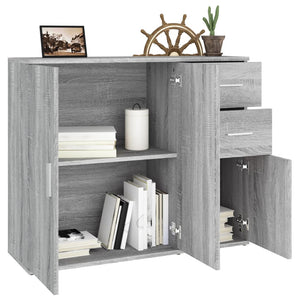 Sideboard Grey Sonoma 91X29.5X75 Cm Engineered Wood