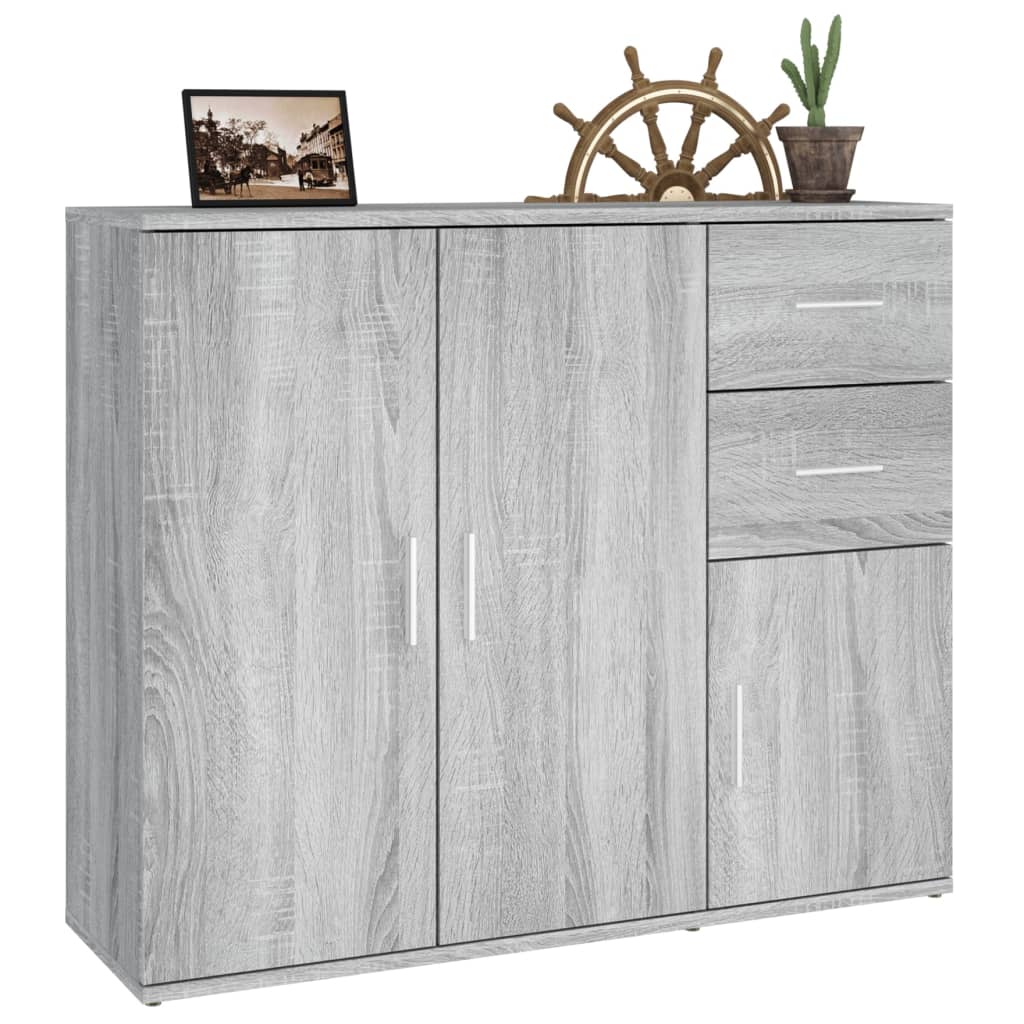 Sideboard Grey Sonoma 91X29.5X75 Cm Engineered Wood