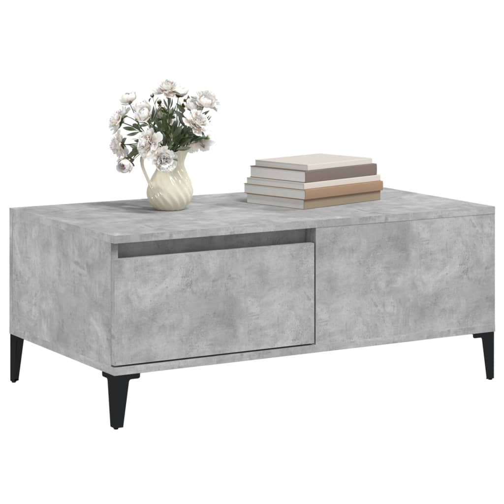 Coffee Table Concrete Grey 90X50x36.5 Cm Engineered Wood