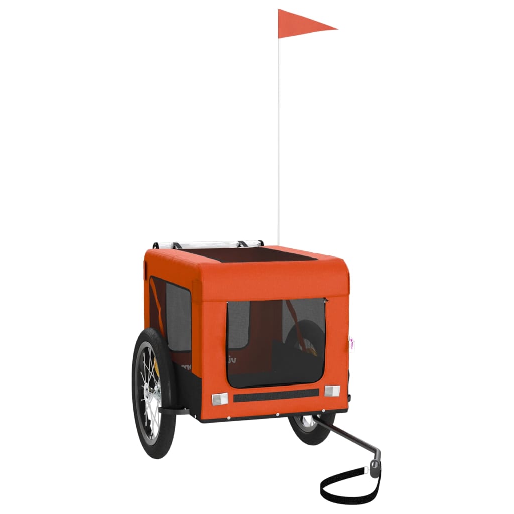 Pet Bike Trailer Orange And Black Oxford Fabric&Iron