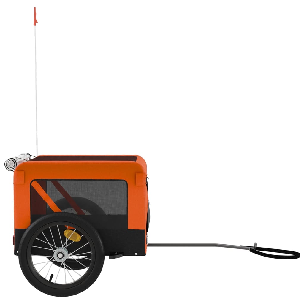 Pet Bike Trailer Orange And Black Oxford Fabric&Iron