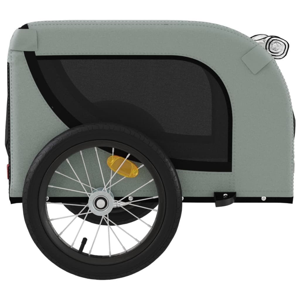 Pet Bike Trailer Grey And Black Oxford Fabric Iron