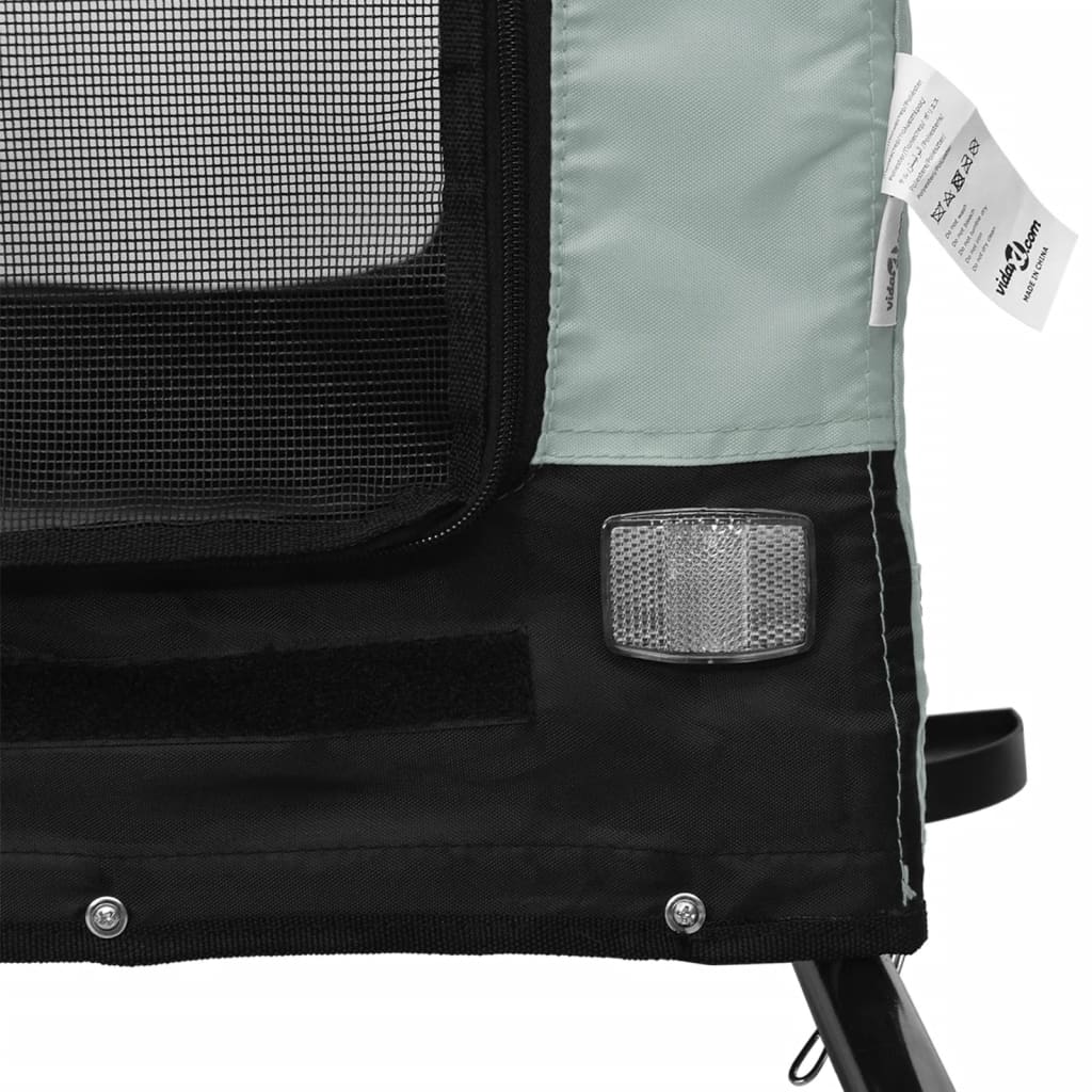 Pet Bike Trailer Grey And Black Oxford Fabric Iron