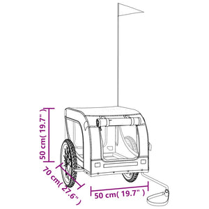 Pet Bike Trailer Grey And Black Oxford Fabric Iron