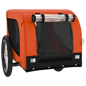 Dog Bike Trailer Orange And Black Oxford Fabric Iron