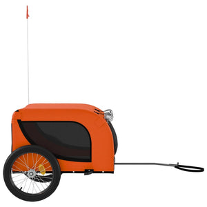 Dog Bike Trailer Orange And Black Oxford Fabric Iron