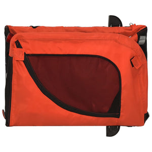 Dog Bike Trailer Orange And Black Oxford Fabric Iron