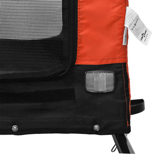 Dog Bike Trailer Orange And Black Oxford Fabric Iron