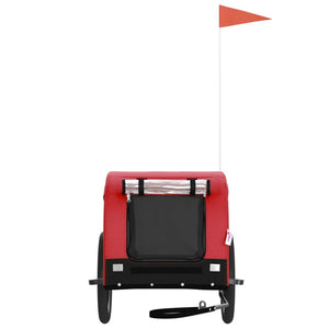 Pet Bike Trailer Red And Black Oxford Fabric Iron