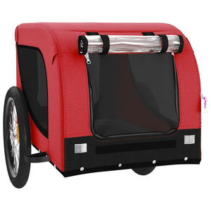 Pet Bike Trailer Red And Black Oxford Fabric Iron