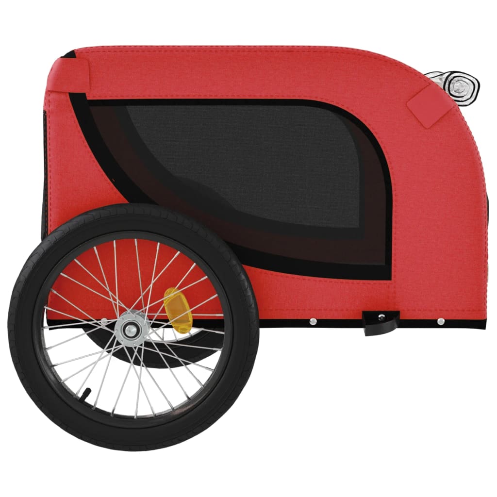 Pet Bike Trailer Red And Black Oxford Fabric Iron