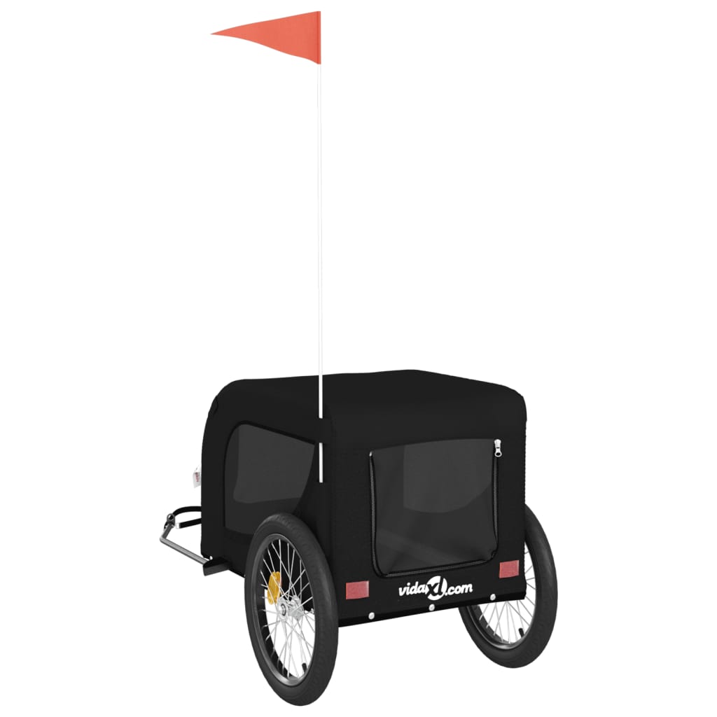 Pet Bike Trailer Black Oxford Fabric And Iron