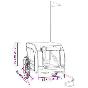 Pet Bike Trailer Black Oxford Fabric And Iron