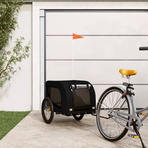 Pet Bike Trailer Black Oxford Fabric And Iron