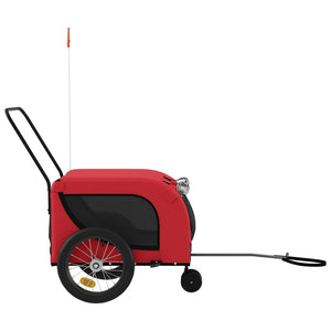 Pet Bike Trailer Red And Black Oxford Fabric Iron