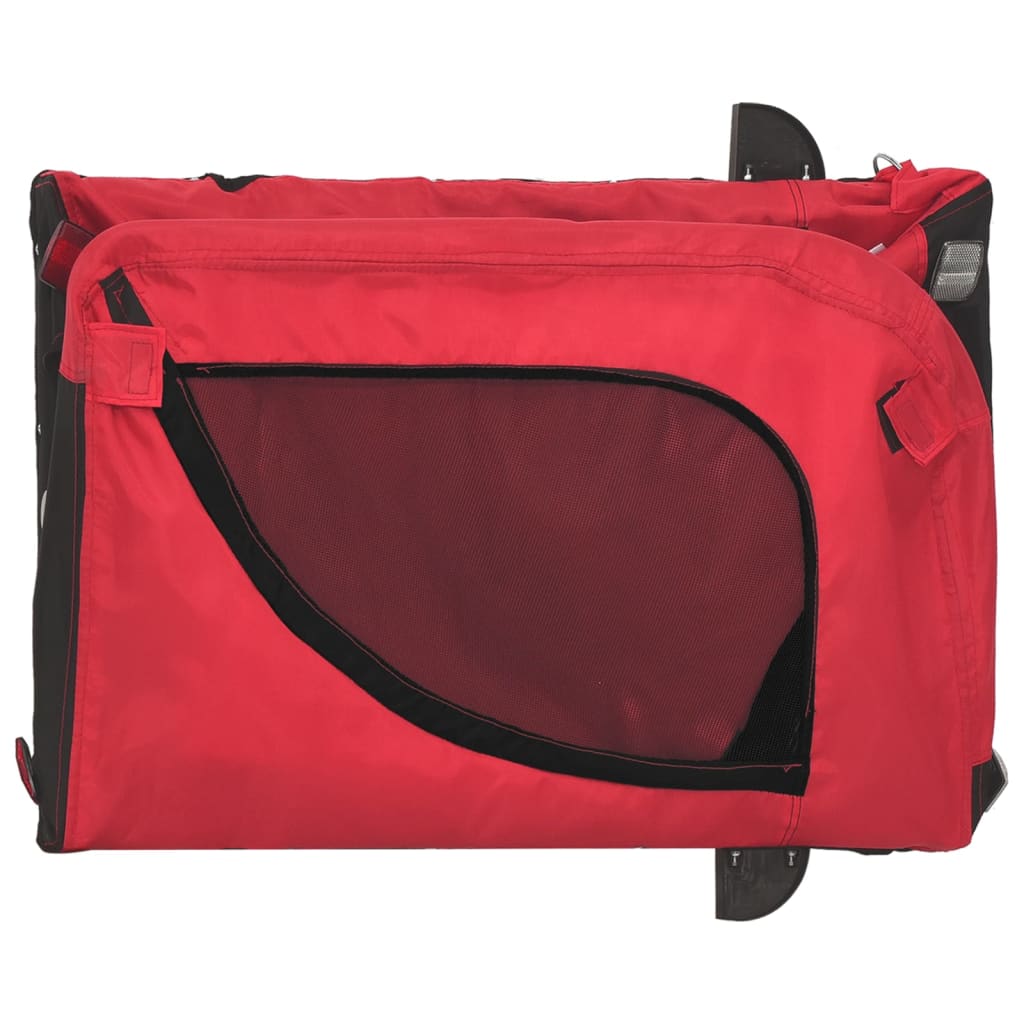 Pet Bike Trailer Red And Black Oxford Fabric Iron