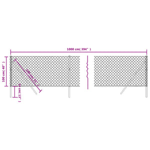 Chain Link Fence Green 1X10 M