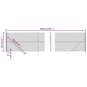 Chain Link Fence Green 1.4X25 M