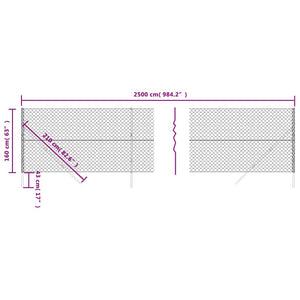 Chain Link Fence Green 1.6X25 M