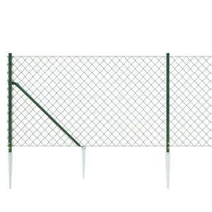 Chain Link Fence With Spike Anchors Green 0.8X10 M