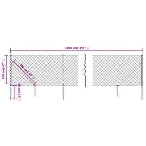 Chain Link Fence With Spike Anchors Green 1X10 M