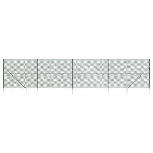 Chain Link Fence With Spike Anchors Green 1.4X10 M