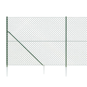 Chain Link Fence With Spike Anchors Green 1.4X10 M