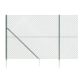 Chain Link Fence With Spike Anchors Green 1.6X10 M