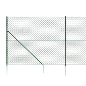 Chain Link Fence With Spike Anchors Green 1.8X25 M