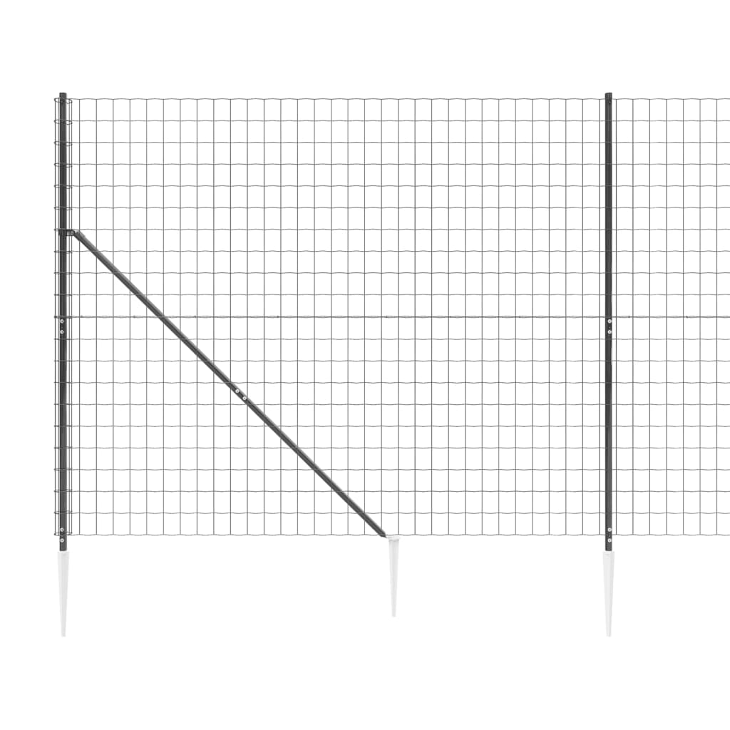 Wire Mesh Fence With Spike Anchors Anthracite 1.4X25