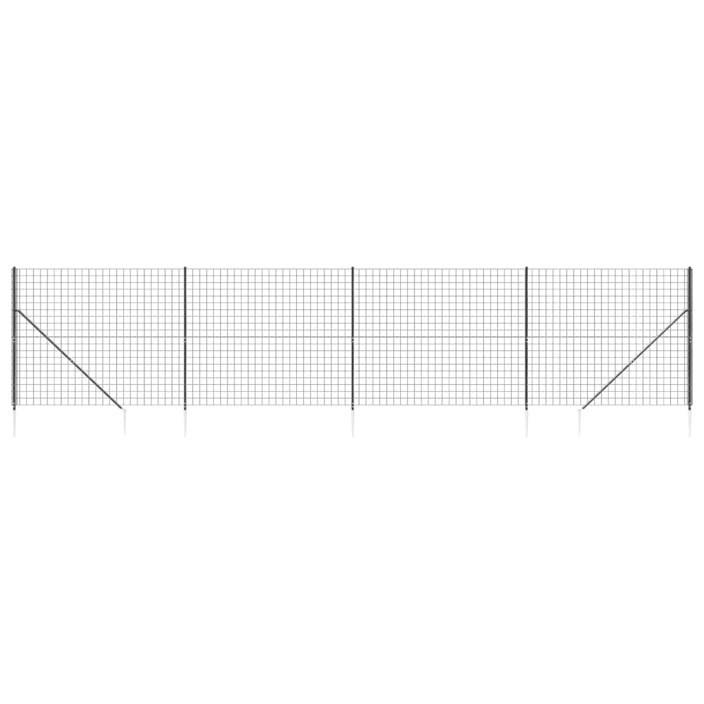 Wire Mesh Fence With Spike Anchors Anthracite 1.4X10