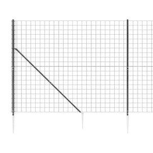 Wire Mesh Fence With Spike Anchors Anthracite 1.4X10