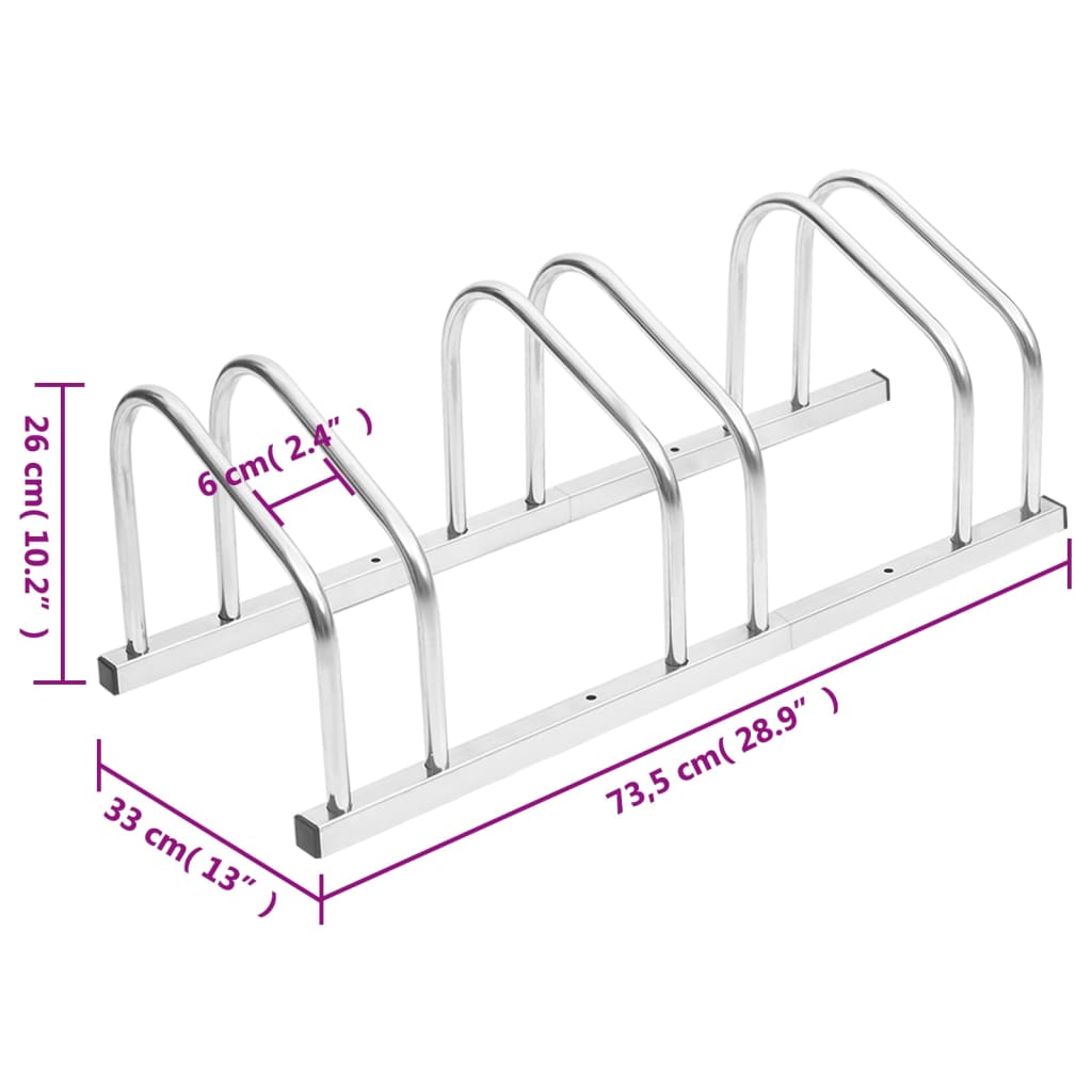 Bike Rack For 3 Bikes Galvanised Steel