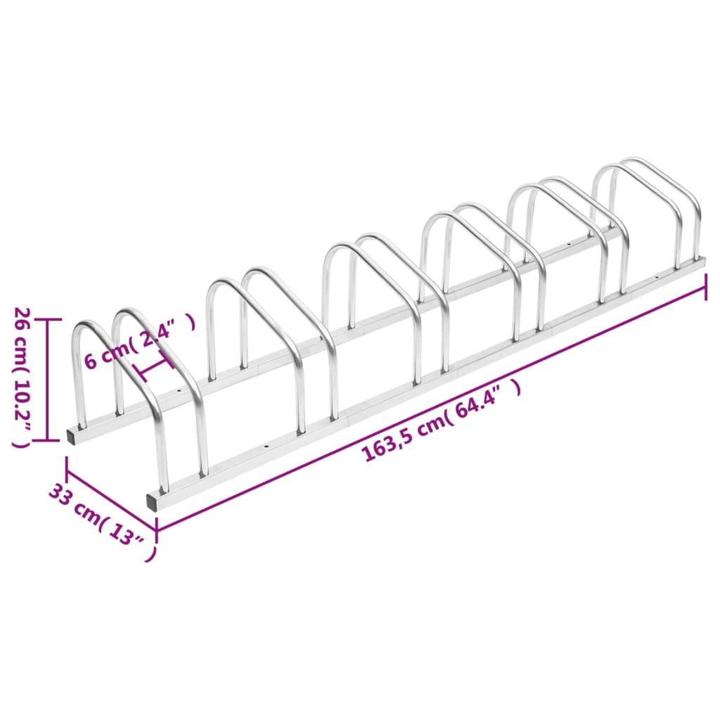 Bike Rack For 6 Bikes Galvanised Steel