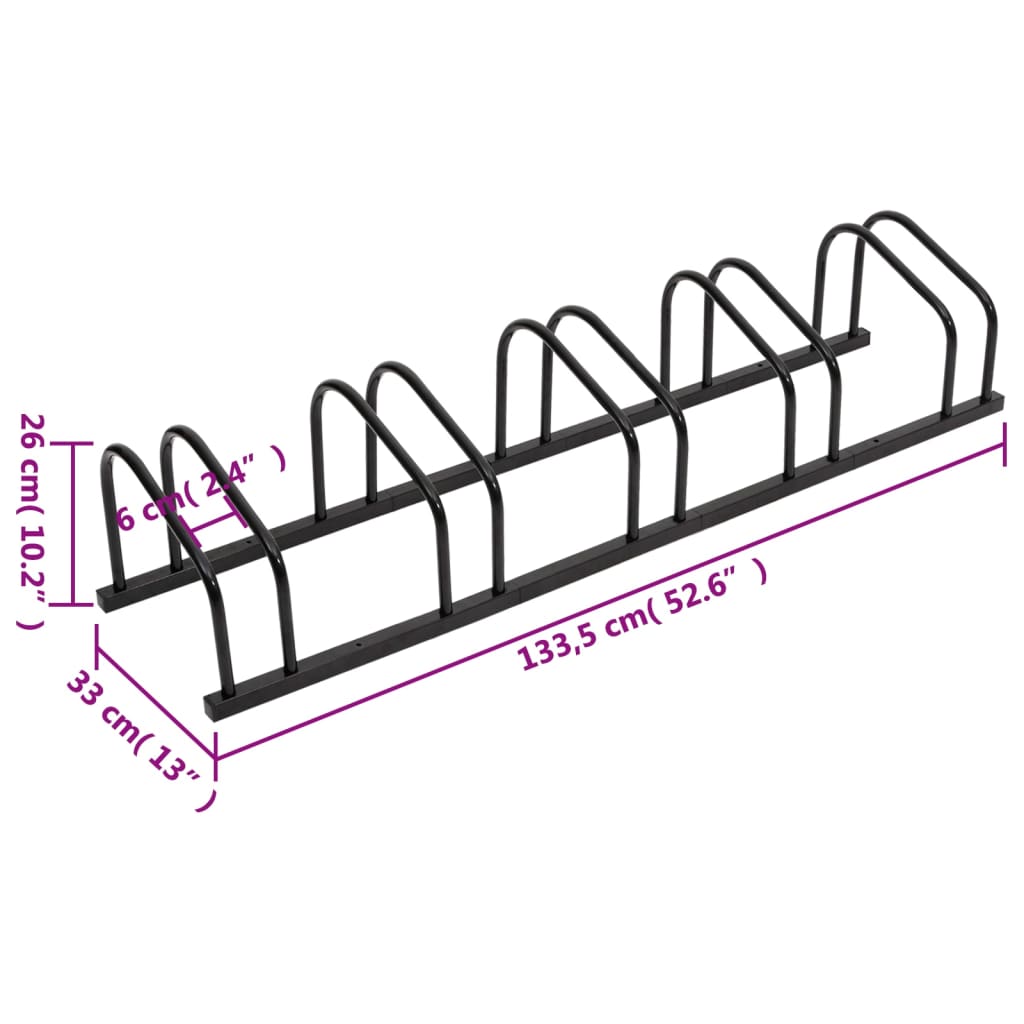 Bike Rack For 5 Bikes Black Steel