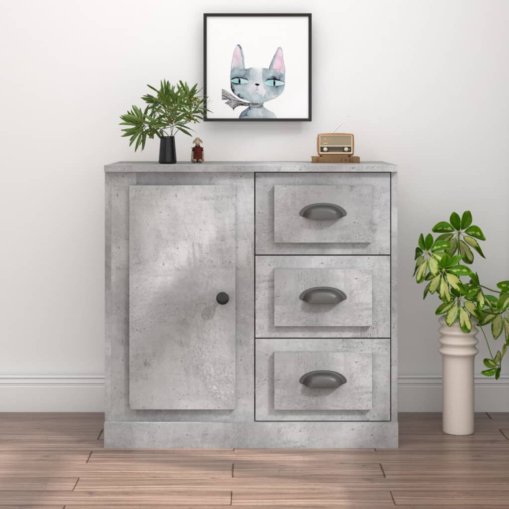 Sideboard Concrete Grey 70X35.5X67.5 Cm Engineered Wood