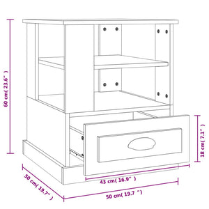 Side Table Sonoma Oak 50X50x60 Cm Engineered Wood