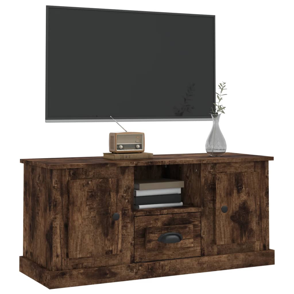 Tv Cabinet Smoked Oak 100X35.5X45 Cm Engineered Wood