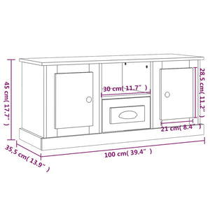 Tv Cabinet Smoked Oak 100X35.5X45 Cm Engineered Wood