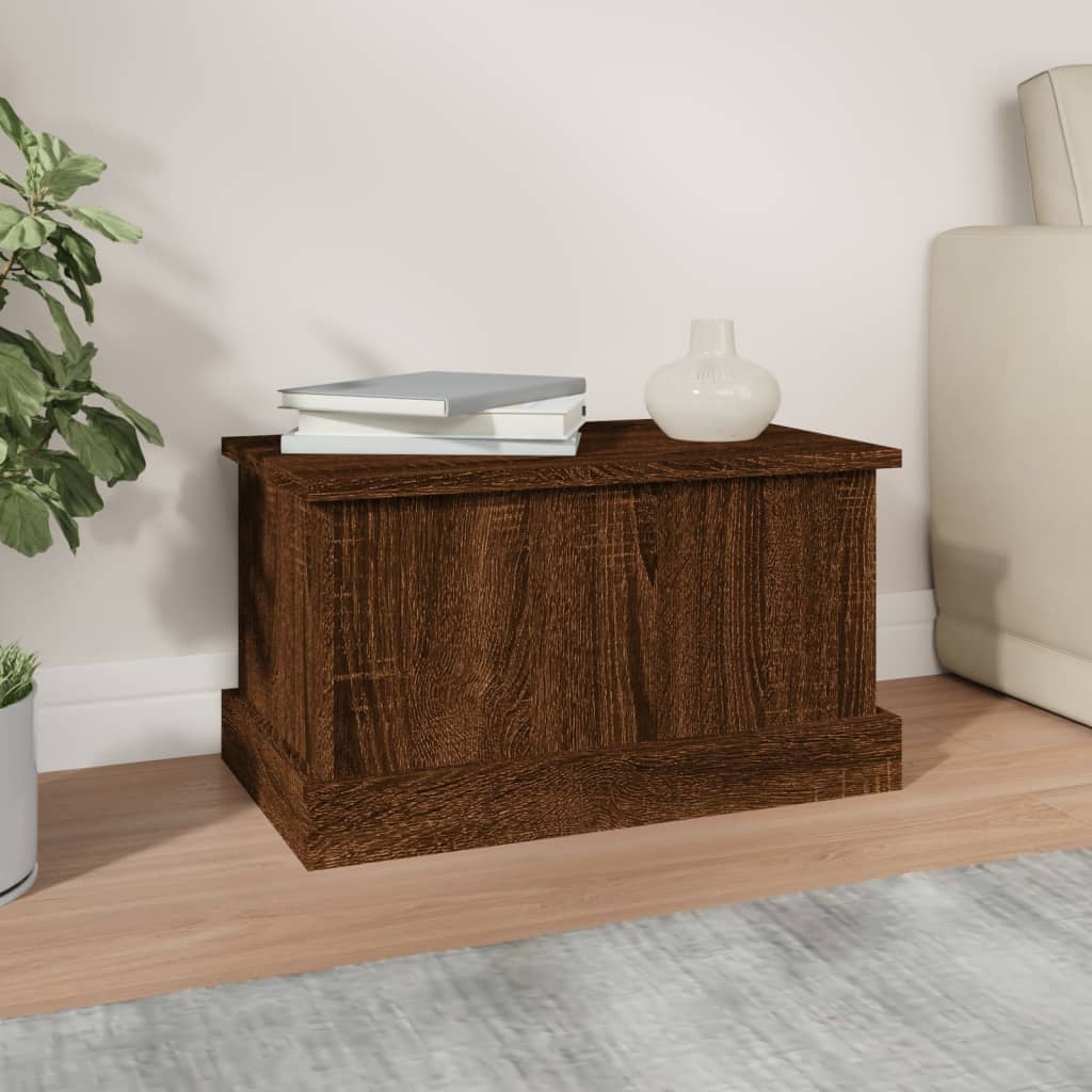 Storage Box Brown Oak 50X30x28 Cm Engineered Wood