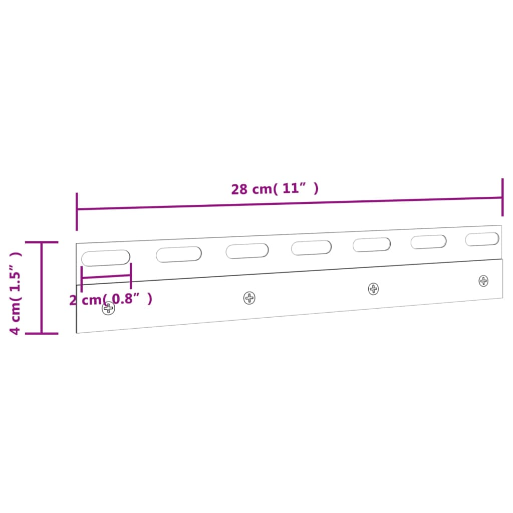 Connecting Plates 4 Pcs Silver 28 Cm Stainless Steel