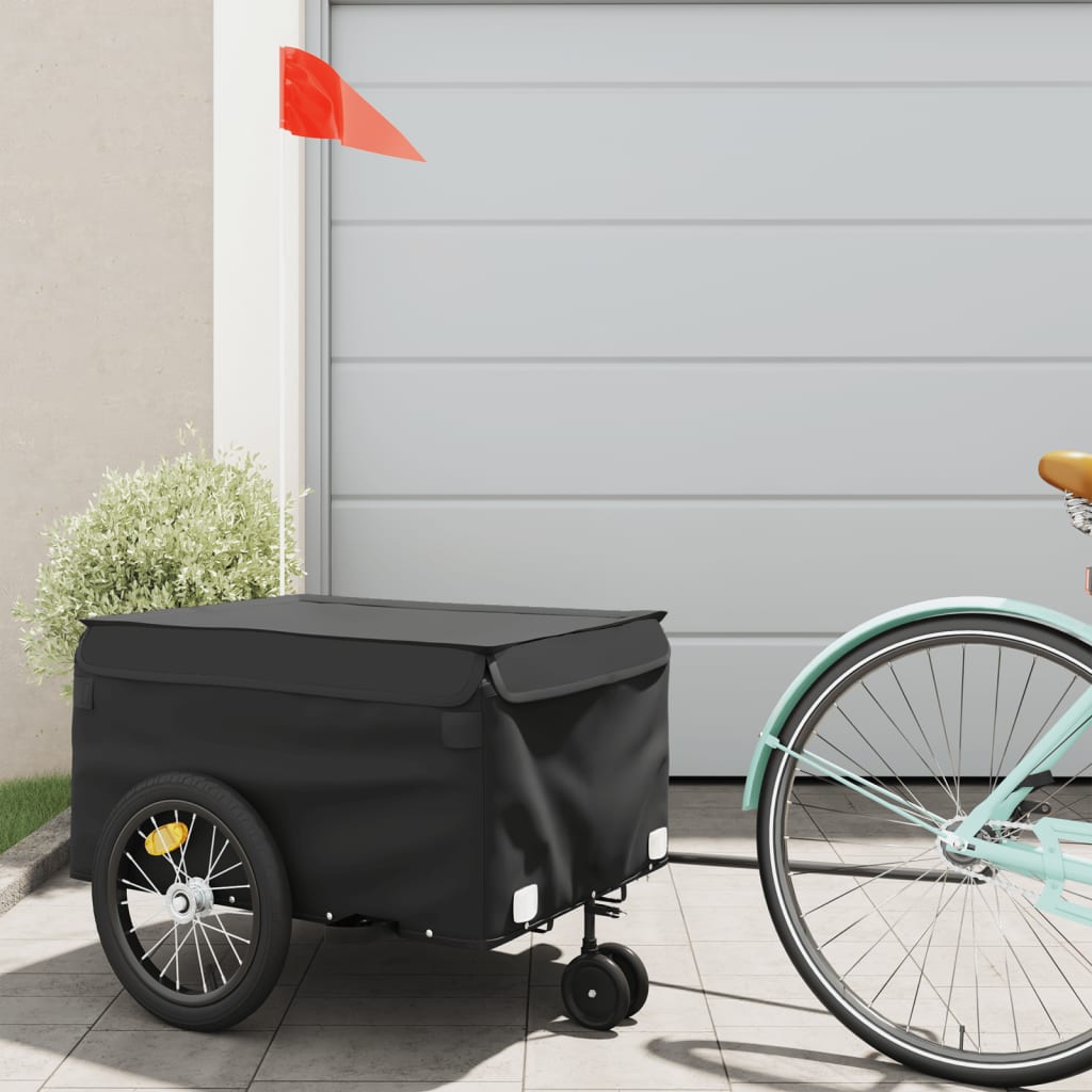 Bike Trailer Black 45 Kg Iron