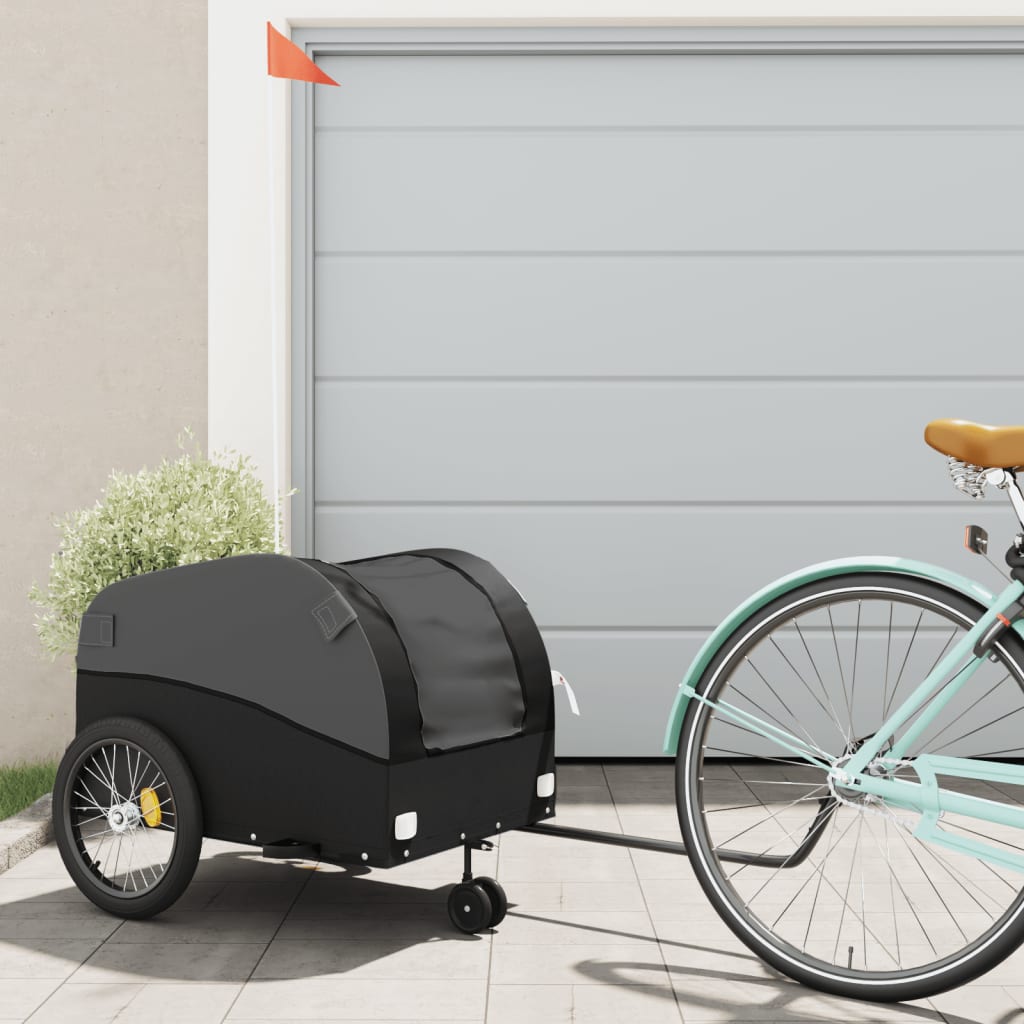 Bike Trailer Black 45 Kg Iron