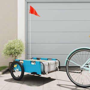 Cargo Bike Trailer Blue Oxford Fabric And Iron