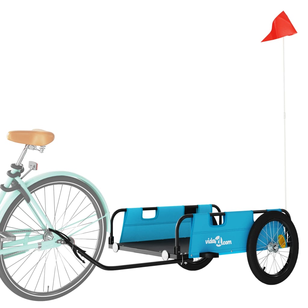 Cargo Bike Trailer Blue Oxford Fabric And Iron