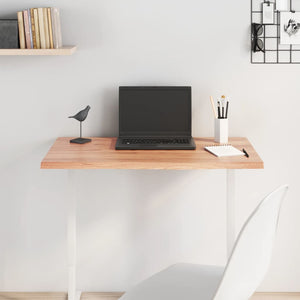 Table Top Light Brown 80X50x2 Cm Treated Solid Wood Oak