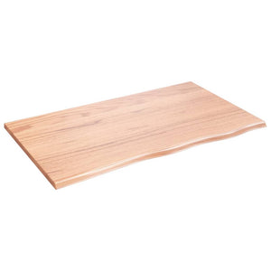 Table Top Light Brown 100X60x2 Cm Treated Solid Wood Oak