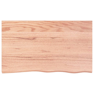 Table Top Light Brown 100X60x2 Cm Treated Solid Wood Oak