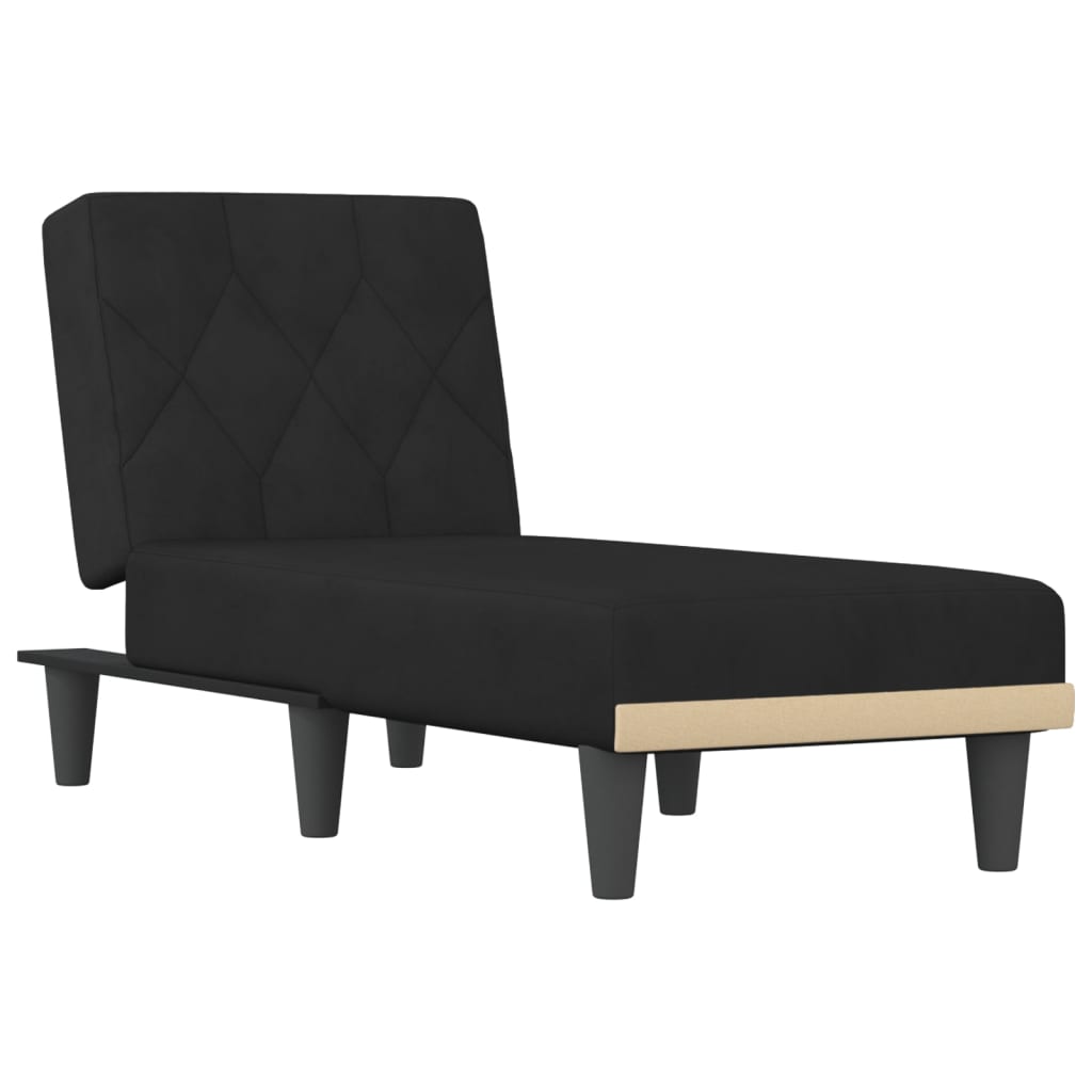 Chaise Longue Black Velvet